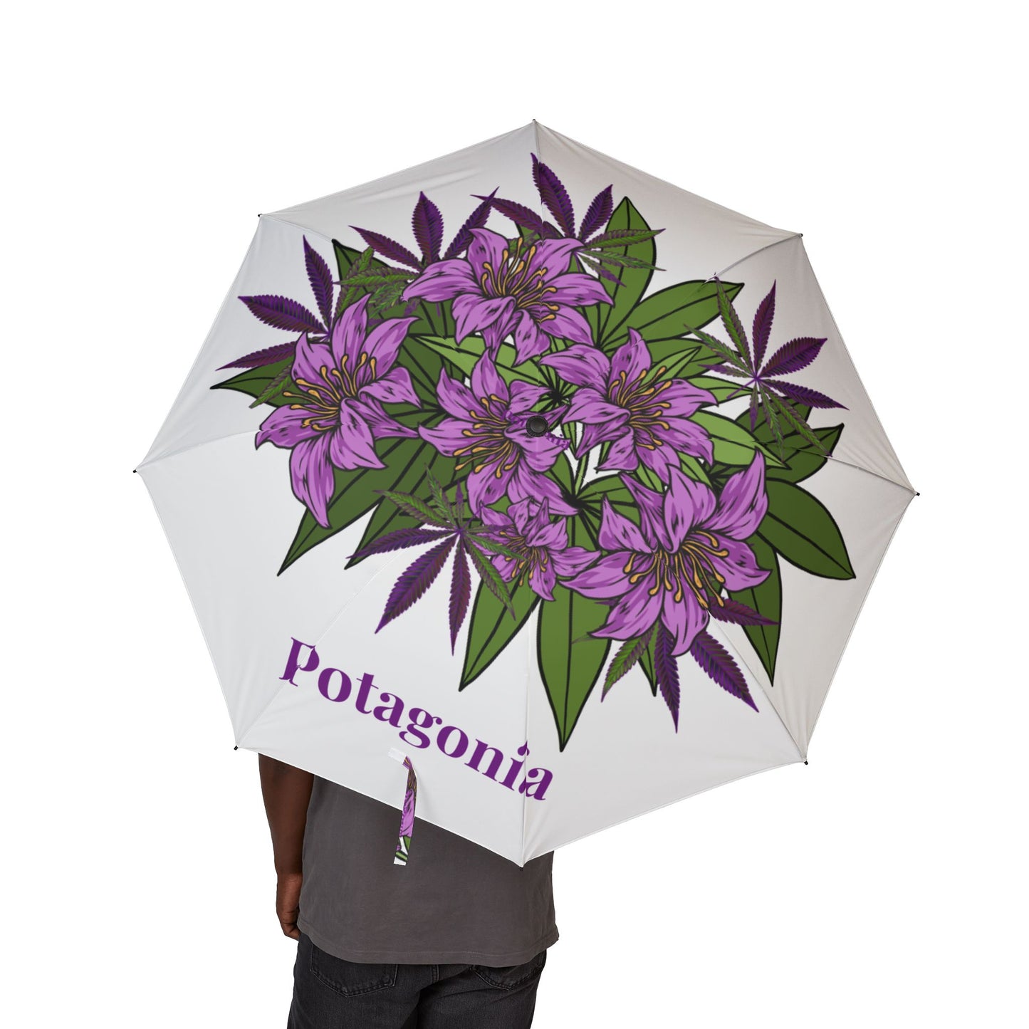 Potagonia Umbrella White Azalea Semi-Automatic Foldable