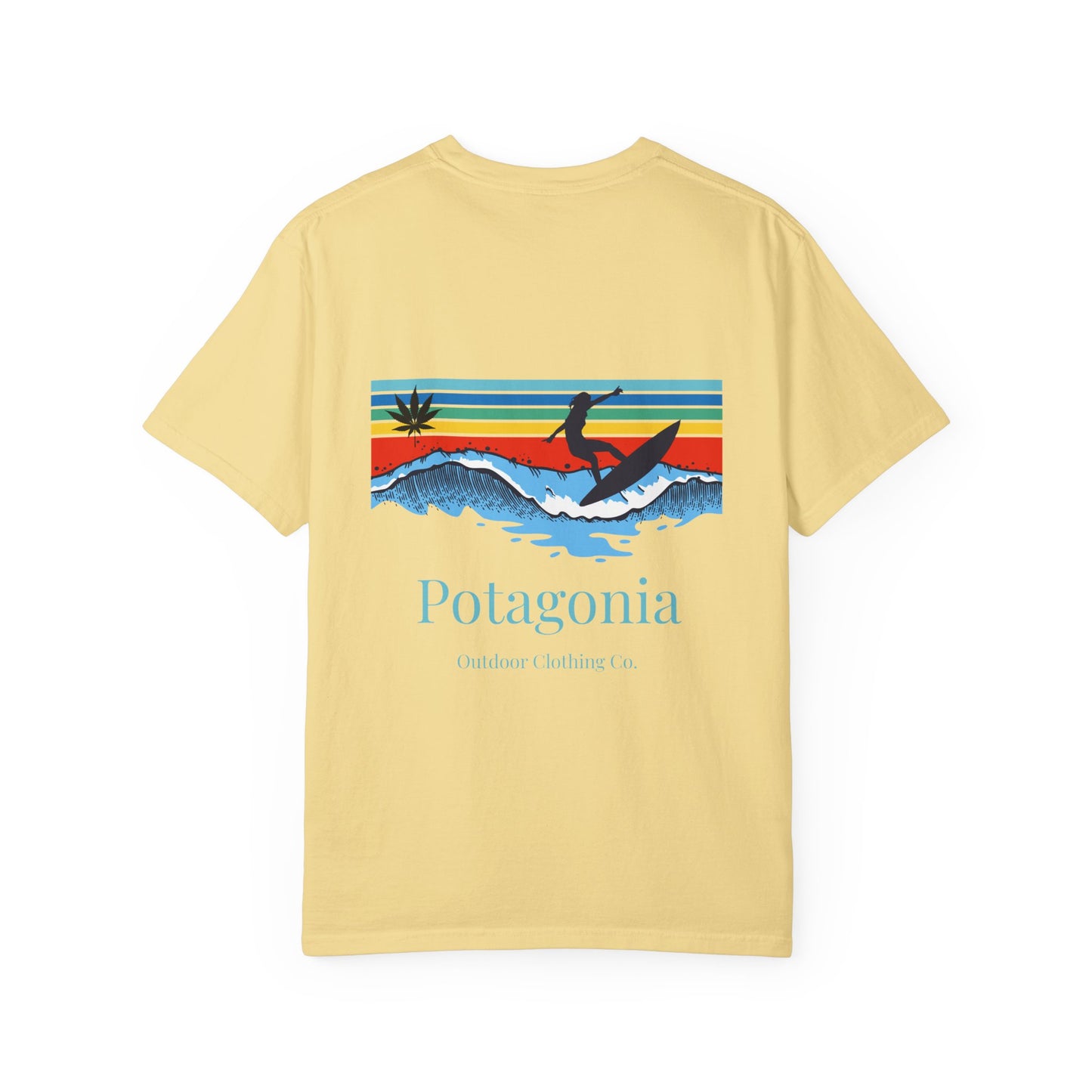Potagonia Rung-Spun Cotton Surfs Up Unisex Garment-Dyed T-shirt