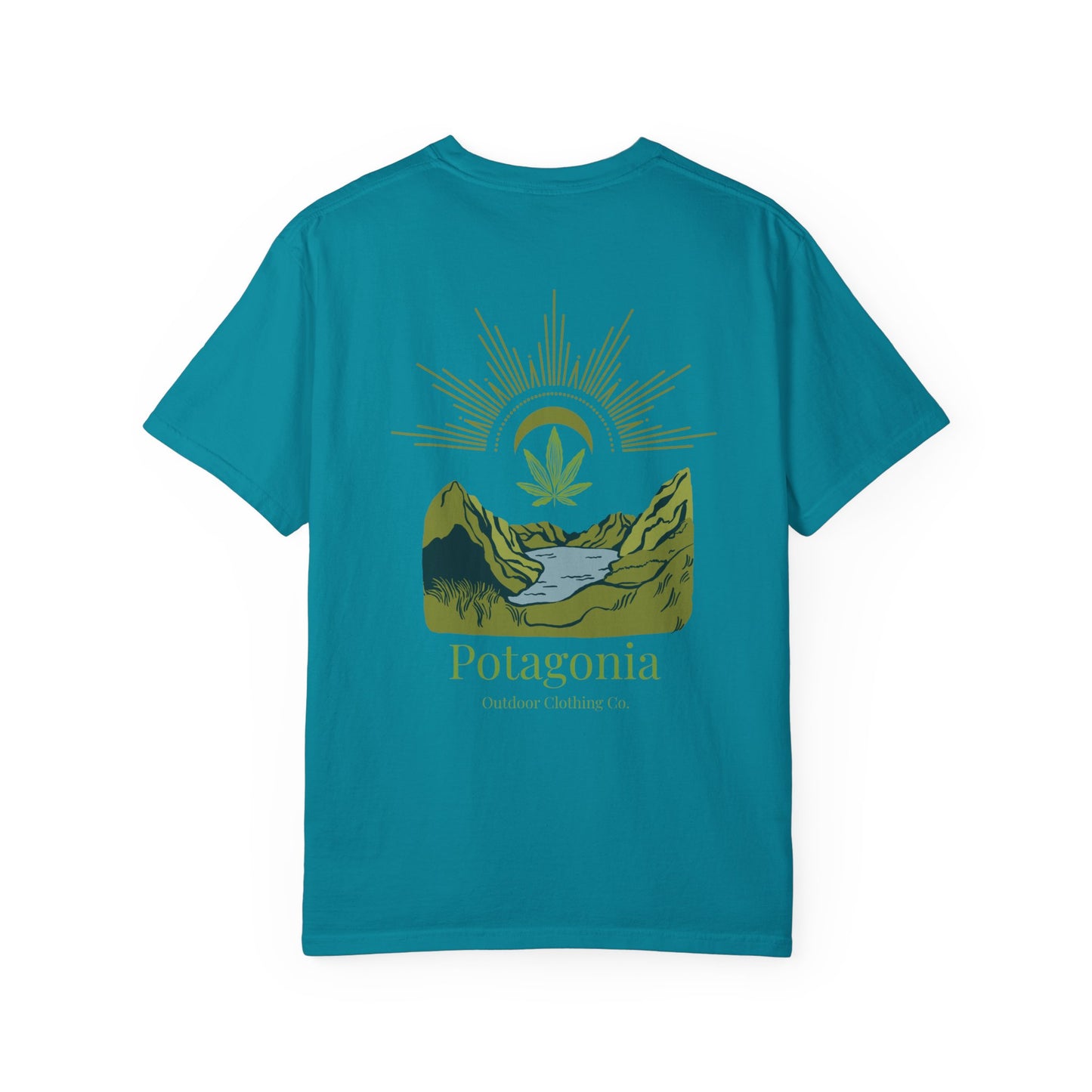 Potagonia Rung-Spun Cotton Green Fields Unisex Garment-Dyed T-shirt