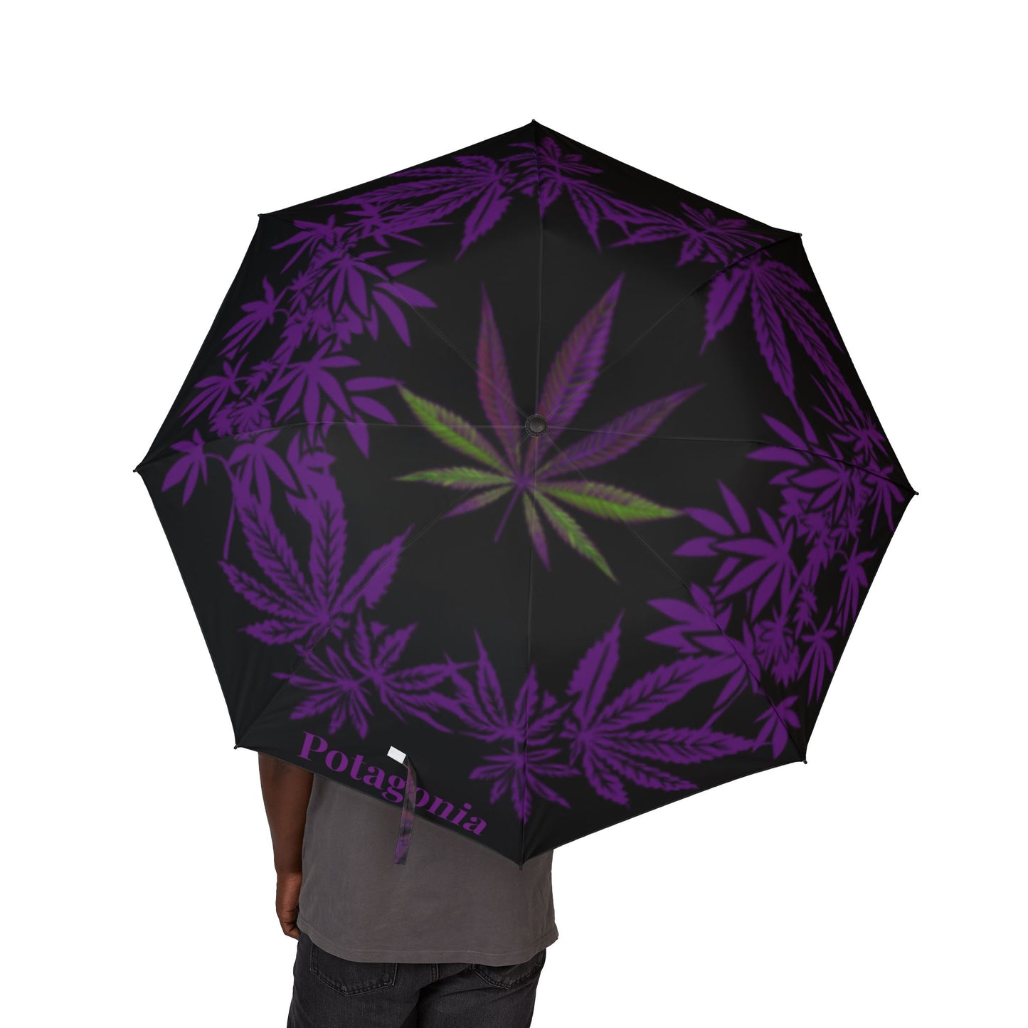 Potagonia Umbrella Deep Purple Weed Semi-Automatic Foldable