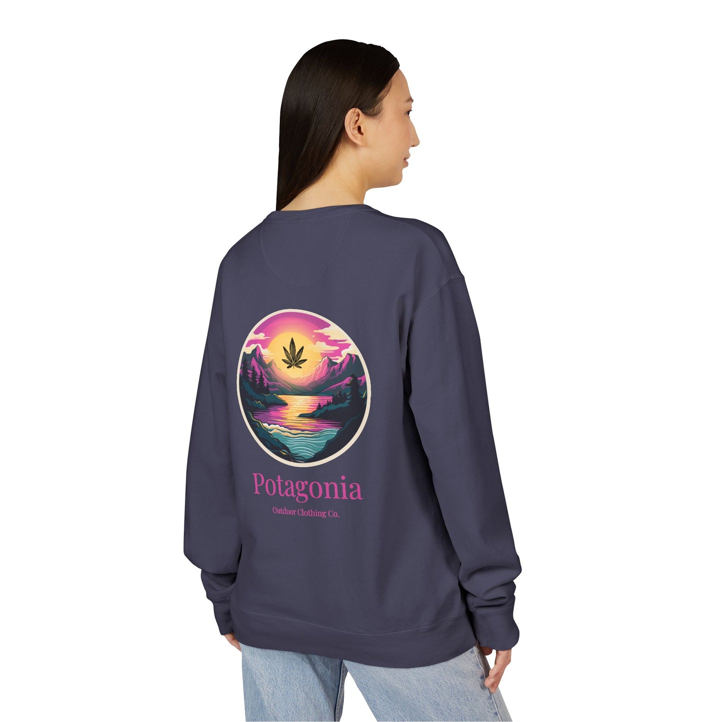 Potagonia Big Ass Campfire Pink Sunset ComfortWash® Garment Dyed Crewneck Sweatshirt