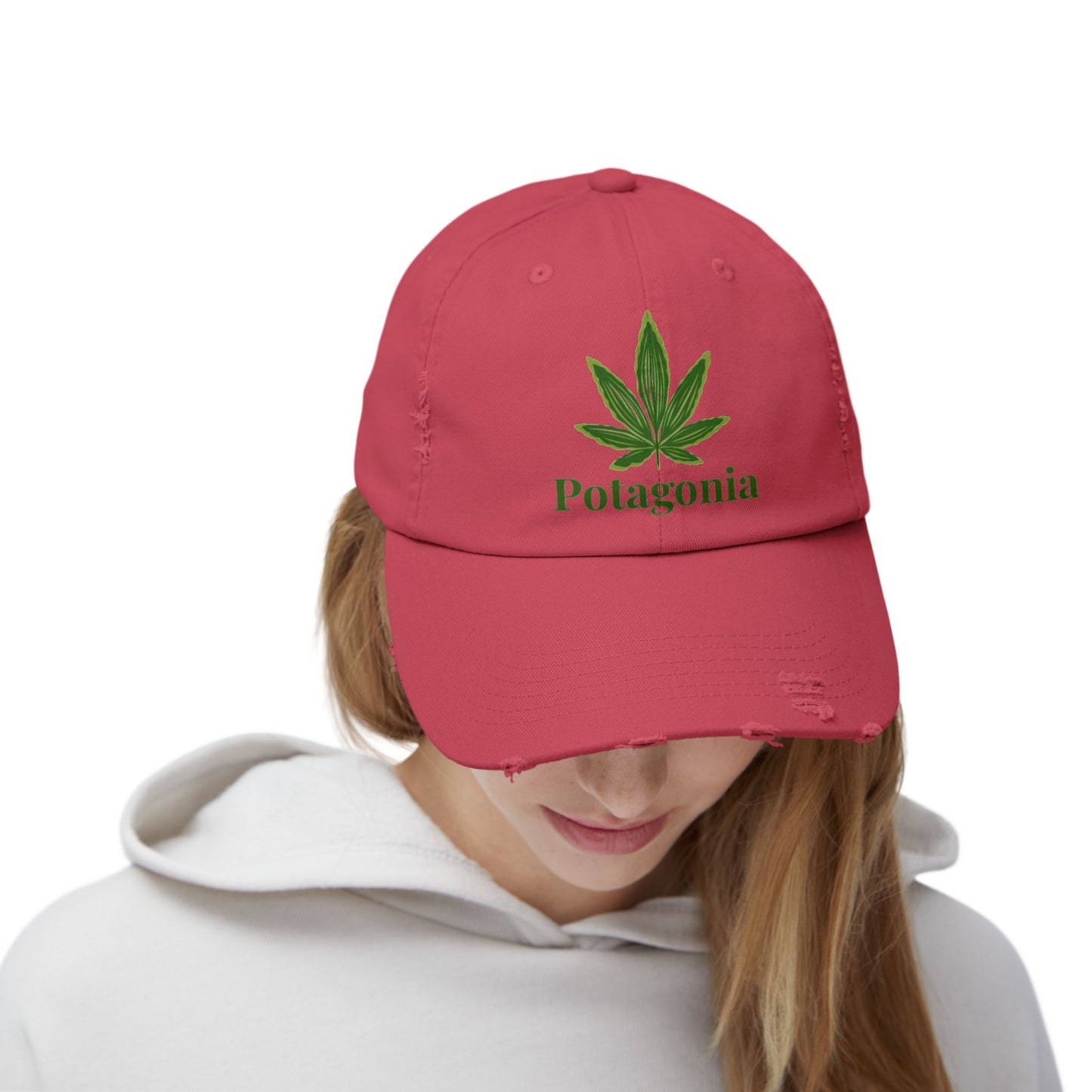 Potagonia GIRL Origional Logo Unisex Distressed Cap