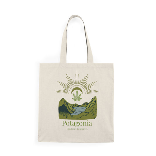 Potagonia Canvas Natural Tote Bag Green Meadow