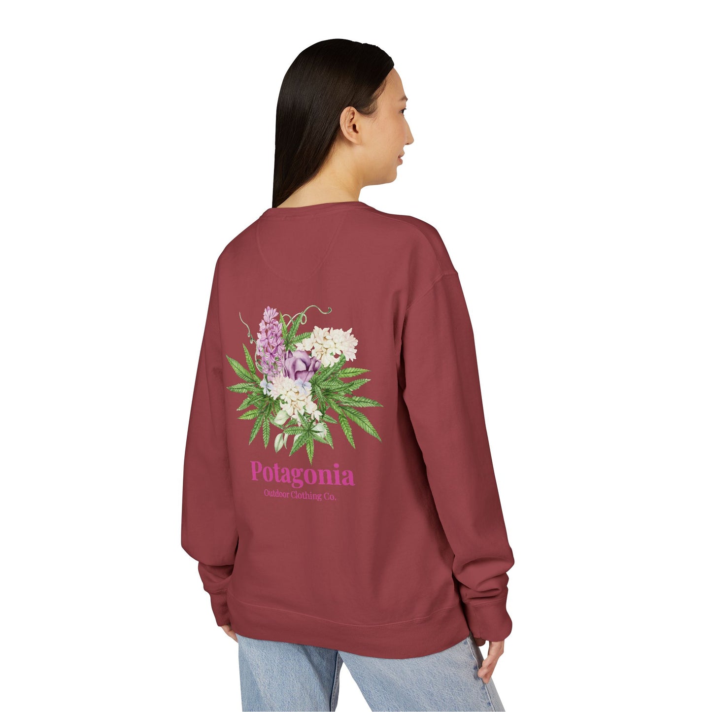 Potagonia Big Ass Comfort Wash Garment Dyed Sweatshirt Unisex Bouquet of Flowers ComfortWash® Garment Dyed Crewneck Sweatshirt