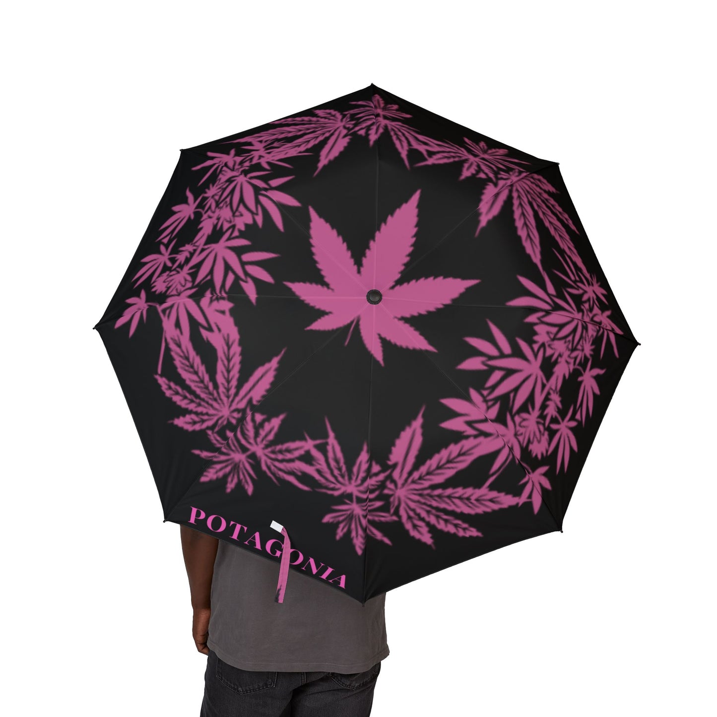 Potagonia Umbrella Pink Weed Semi-Automatic Foldable