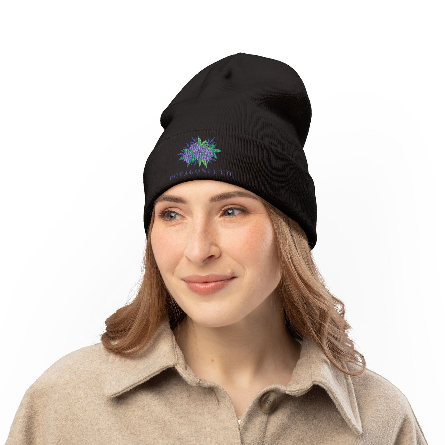 Potagonia Knit Beanie Purple Weed (Embroidery)
