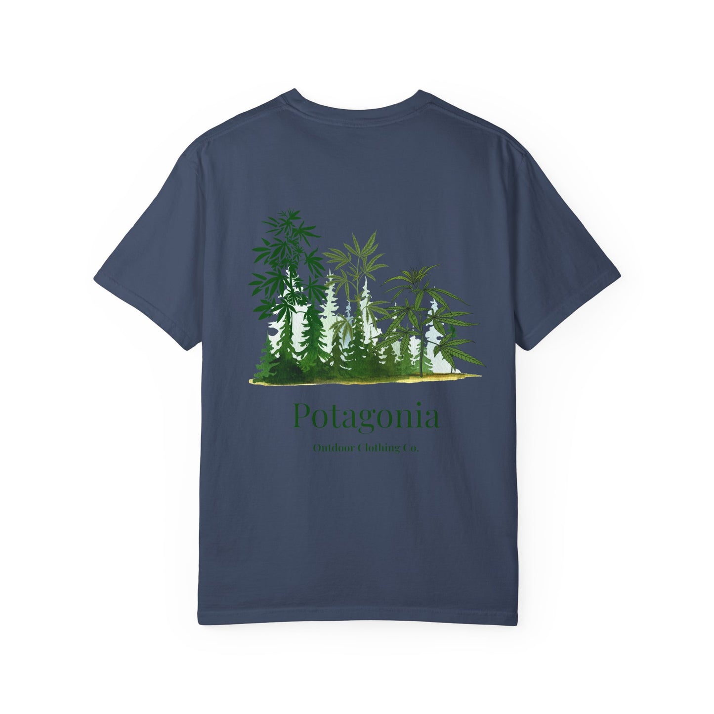 Potagonia Rung-Spun Cotton Unisex Green Grass Garment-Dyed T-shirt