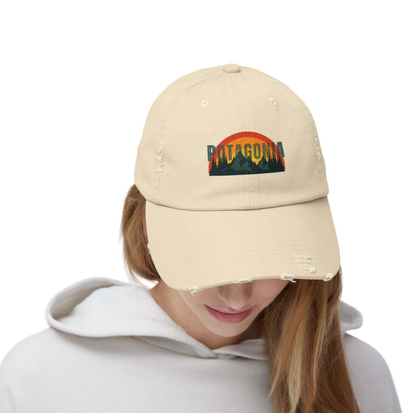 Potagonia GIRL Logo Hat Unisex Distressed Cap