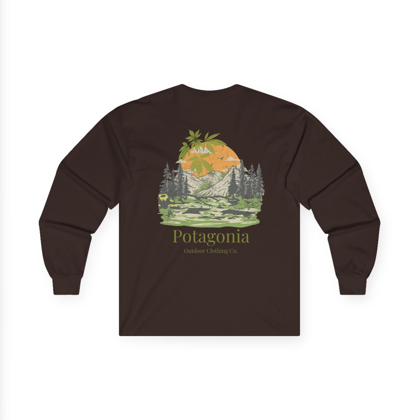 Potagonia Long Sleeve Tee Camo Hikers Unisex Ultra Cotton