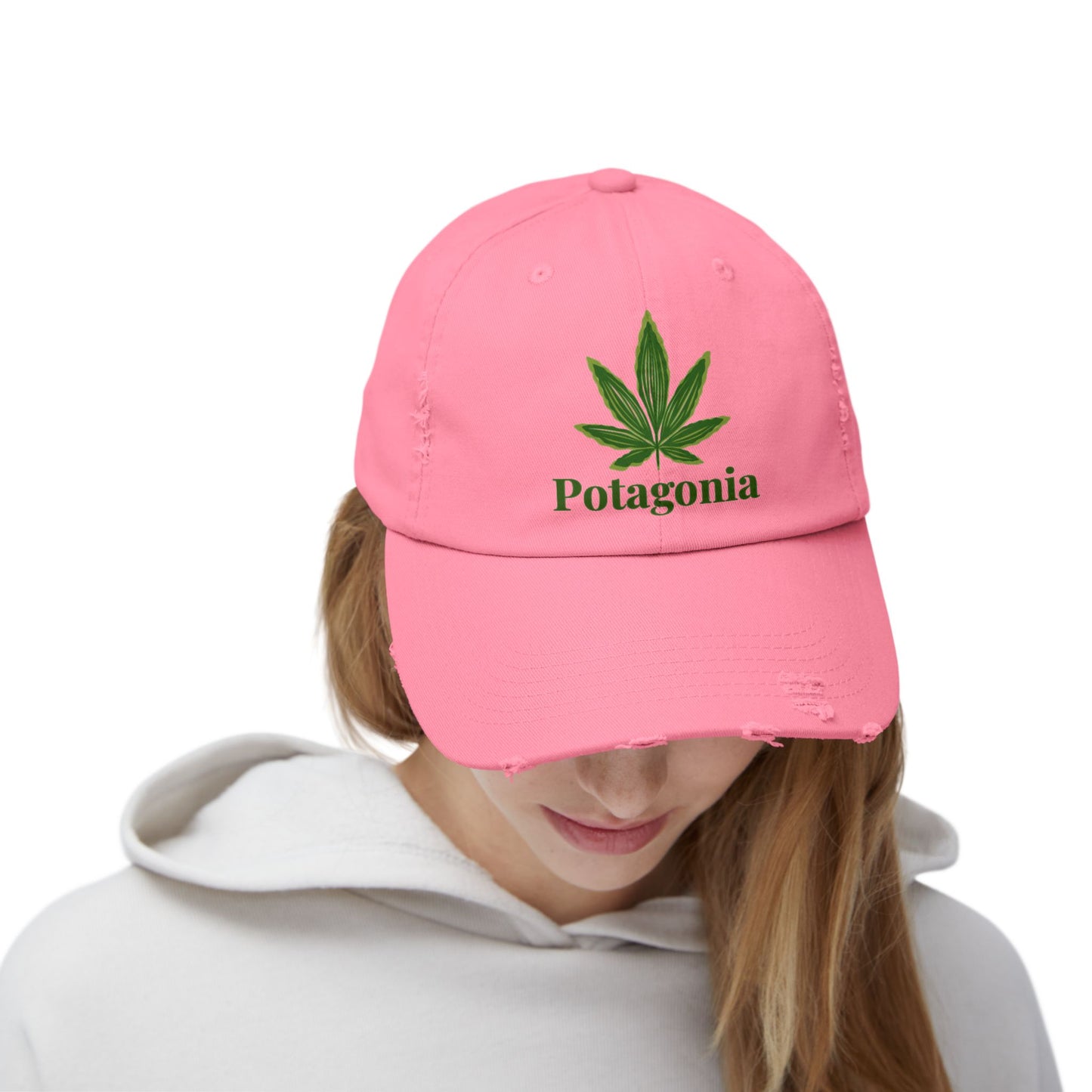 Potagonia GIRL Origional Logo Unisex Distressed Cap