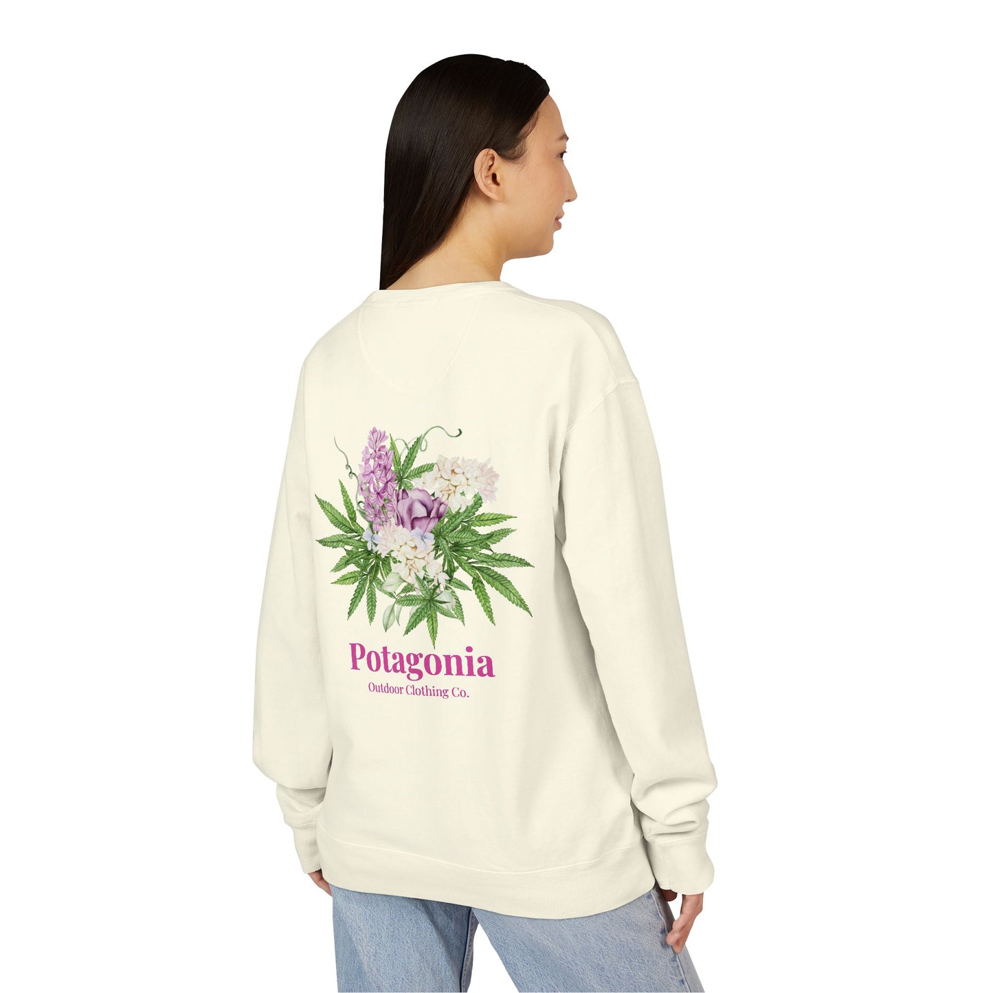 Potagonia Big Ass Sweatshirt Unisex Bouquet of Flowers  ComfortWash® Garment Dyed Crewneck Sweatshirt