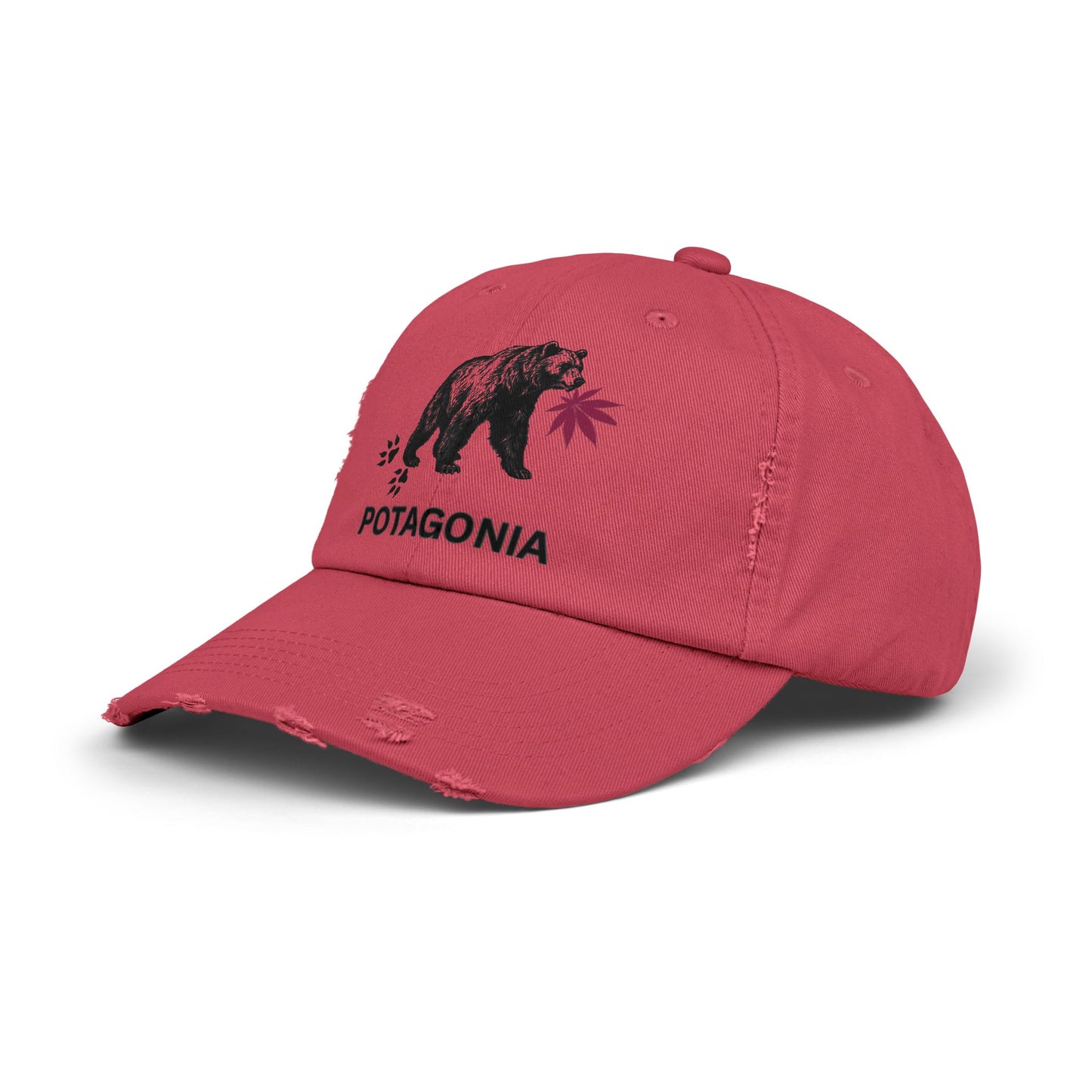 Potagonia Girl Bear Hat Unisex Distressed Cap