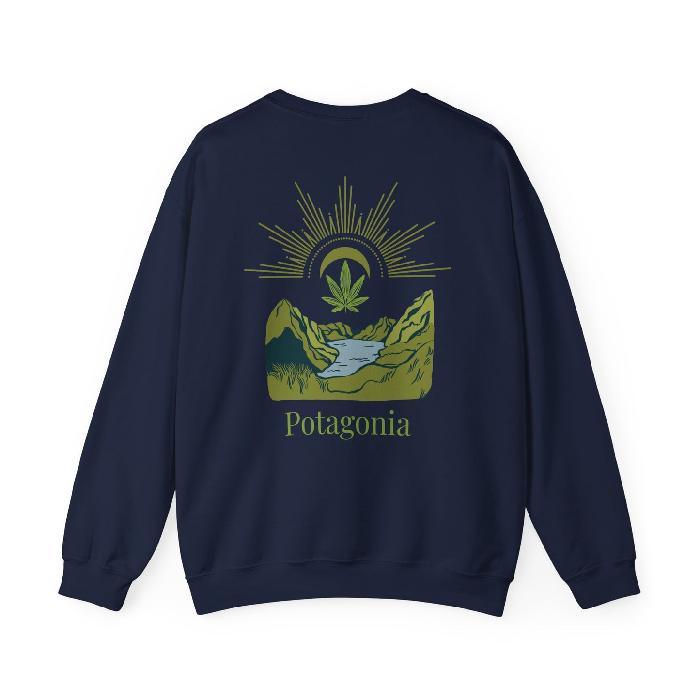 Potagonia Big Ass Campfire Unisex Green Weed Meadow Heavy Blend™ Crewneck Sweatshirt