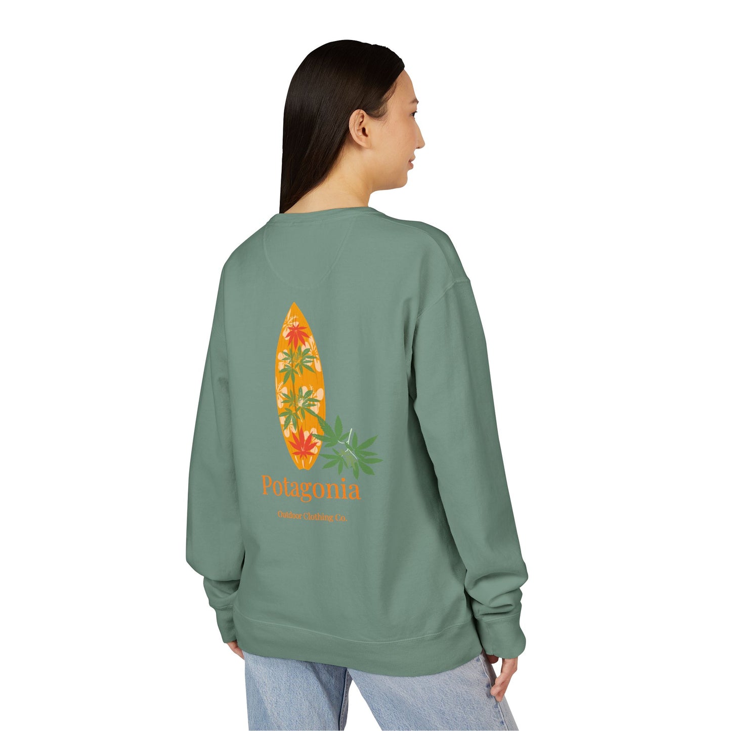 Potagonia Big Ass The Drew Surf Sweatshirt Unisex ComfortWash® Garment Dyed Crewneck Sweatshirt