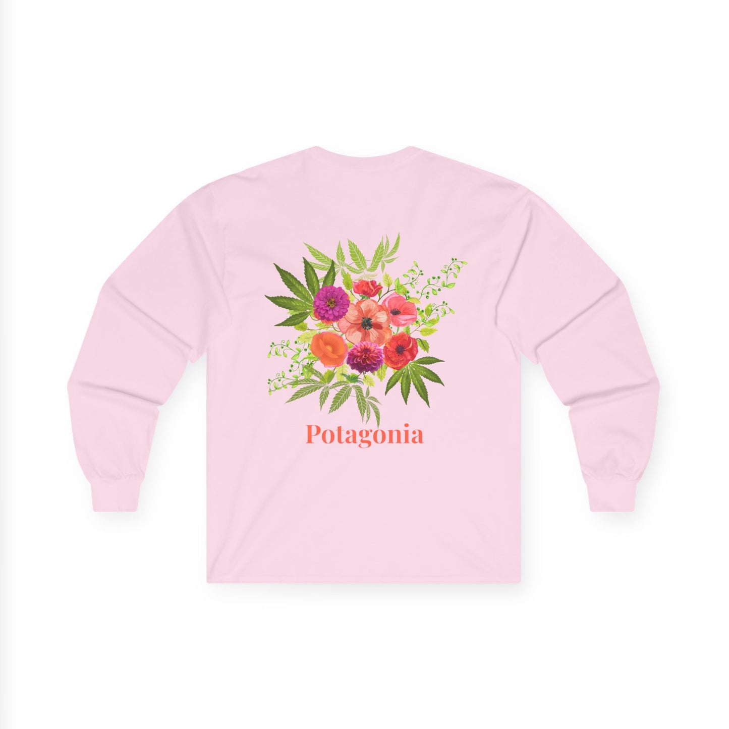 Potagonia Long Sleeve Tee Pink Weed Bouquet Unisex Ultra Cotton Long Sleeve Tee