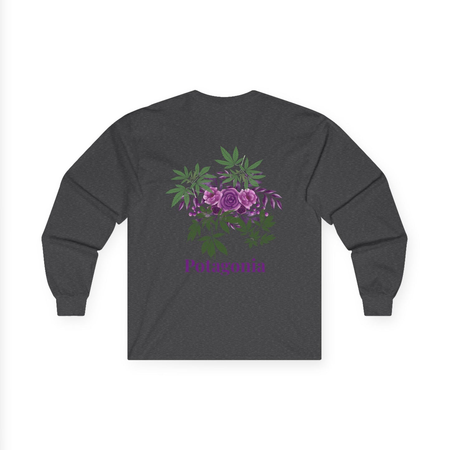 Potagonia Long Sleeve Purple Flower Unisex Ultra Cotton Long Sleeve Tee