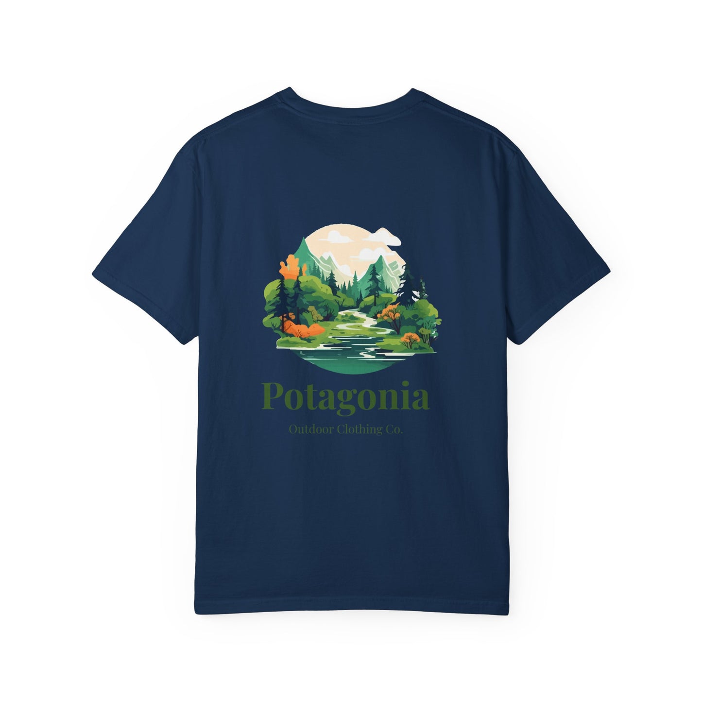 Potagonia Rung-Spun Cotton Green Meadows  Unisex Garment-Dyed T-shirt