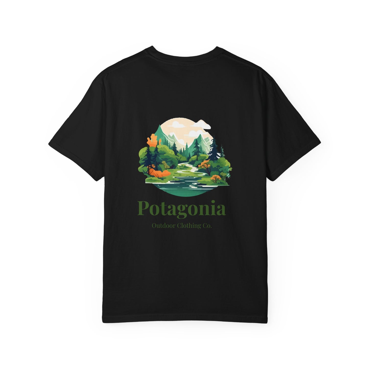 Potagonia Rung-Spun Cotton Green Meadows  Unisex Garment-Dyed T-shirt