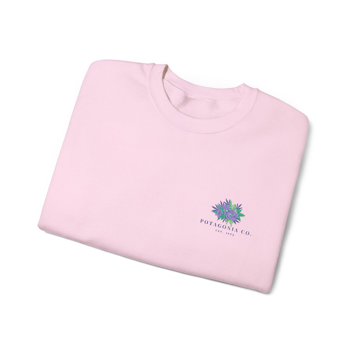 Potagonia Big Ass Campfire Embroidered Weed Flower Logo Unisex Heavy Blend™ Crewneck Sweatshirt