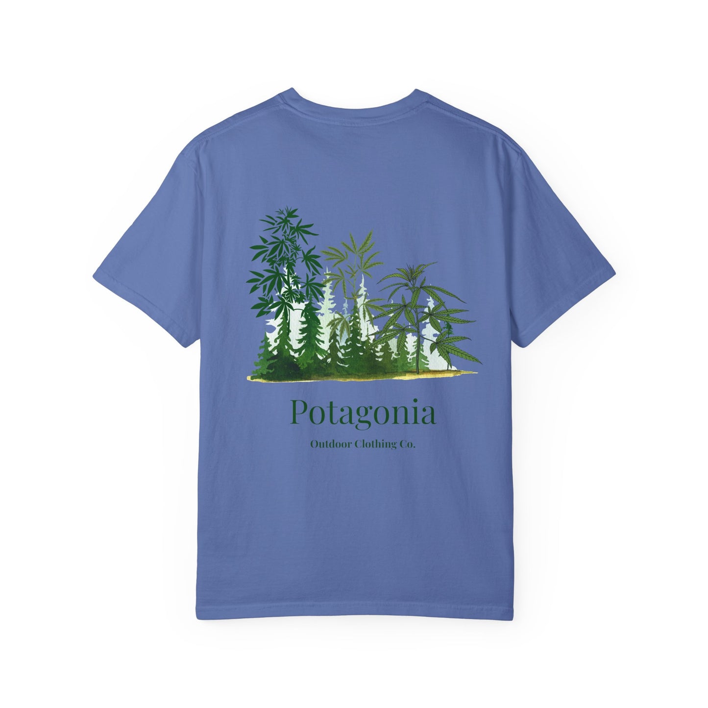 Potagonia Rung-Spun Cotton Unisex Green Grass Garment-Dyed T-shirt