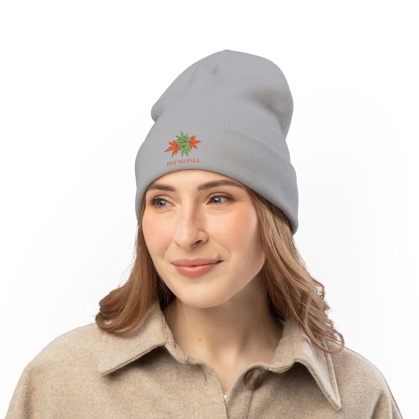 Potagonia Knit Beanie Orange Weed (Embroidery)Knit