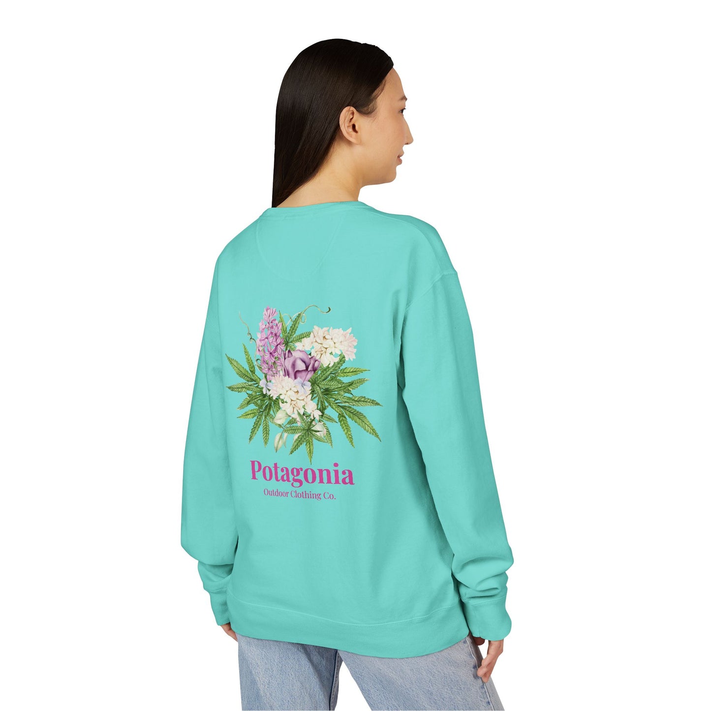 Potagonia Big Ass Sweatshirt Unisex Bouquet of Flowers  ComfortWash® Garment Dyed Crewneck Sweatshirt