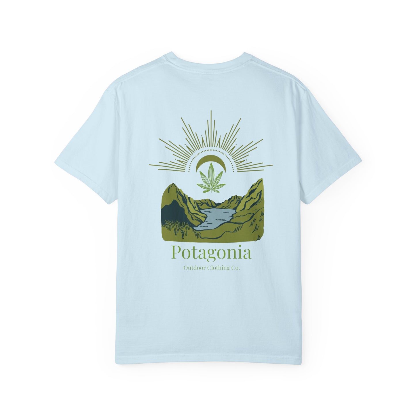 Potagonia Rung-Spun Cotton Green Fields Unisex Garment-Dyed T-shirt