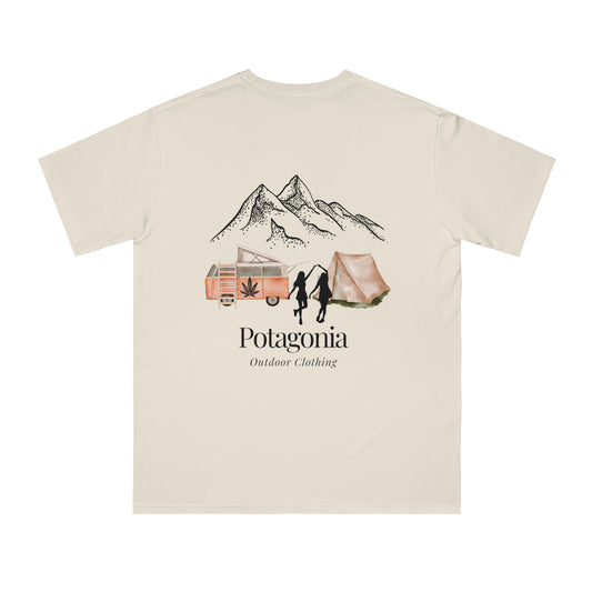 Potagonia Organic Two Girls Camping Unisex Outdoor T-Shirt,