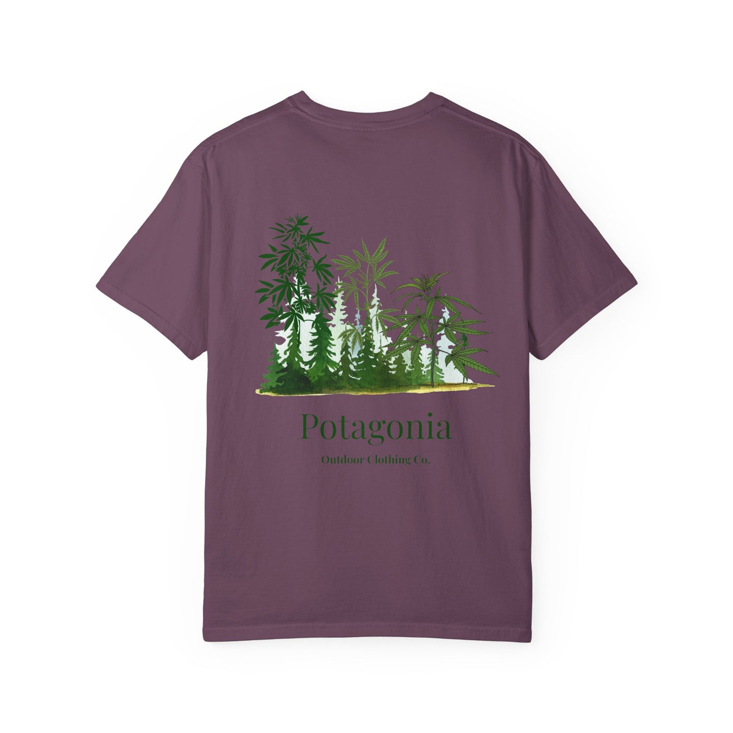 Potagonia Rung-Spun Cotton Unisex Green Grass Garment-Dyed T-shirt