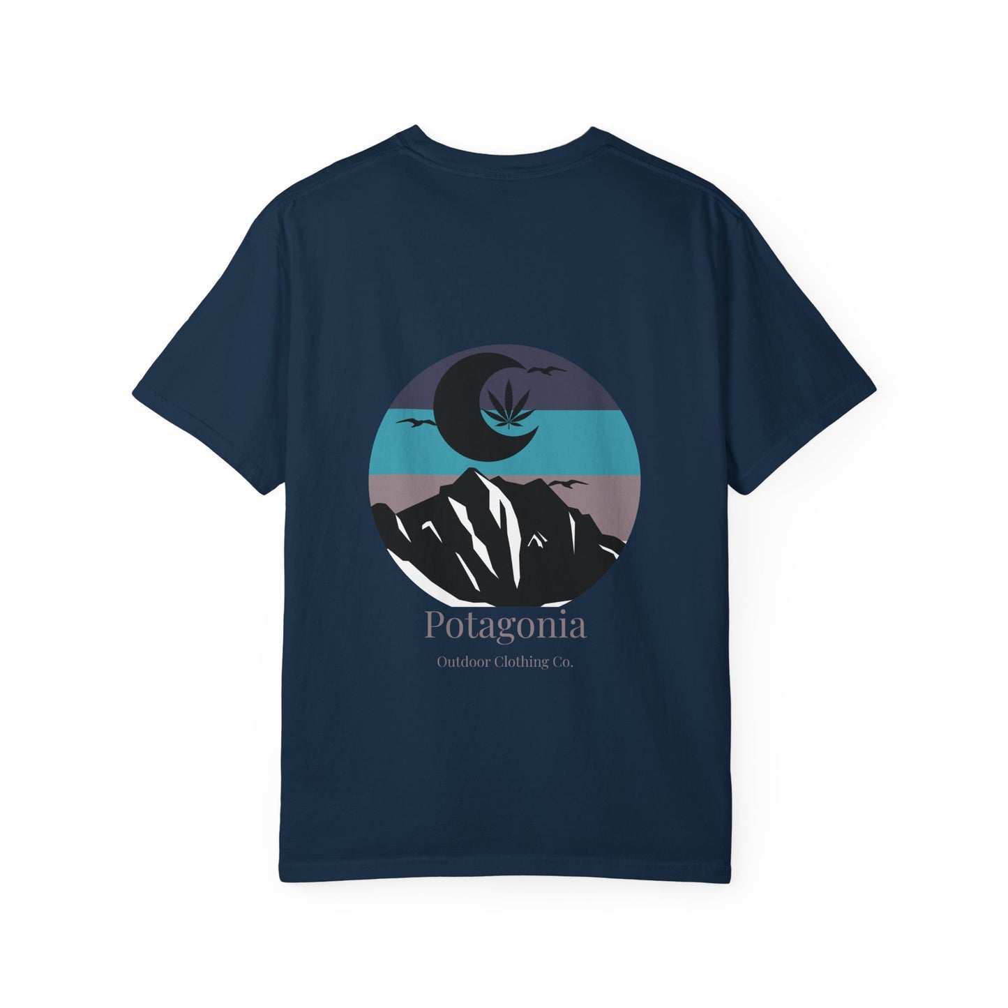 Potagonia Rung-Spun Cotton Moon Mountain Unisex Garment-Dyed T-shirt