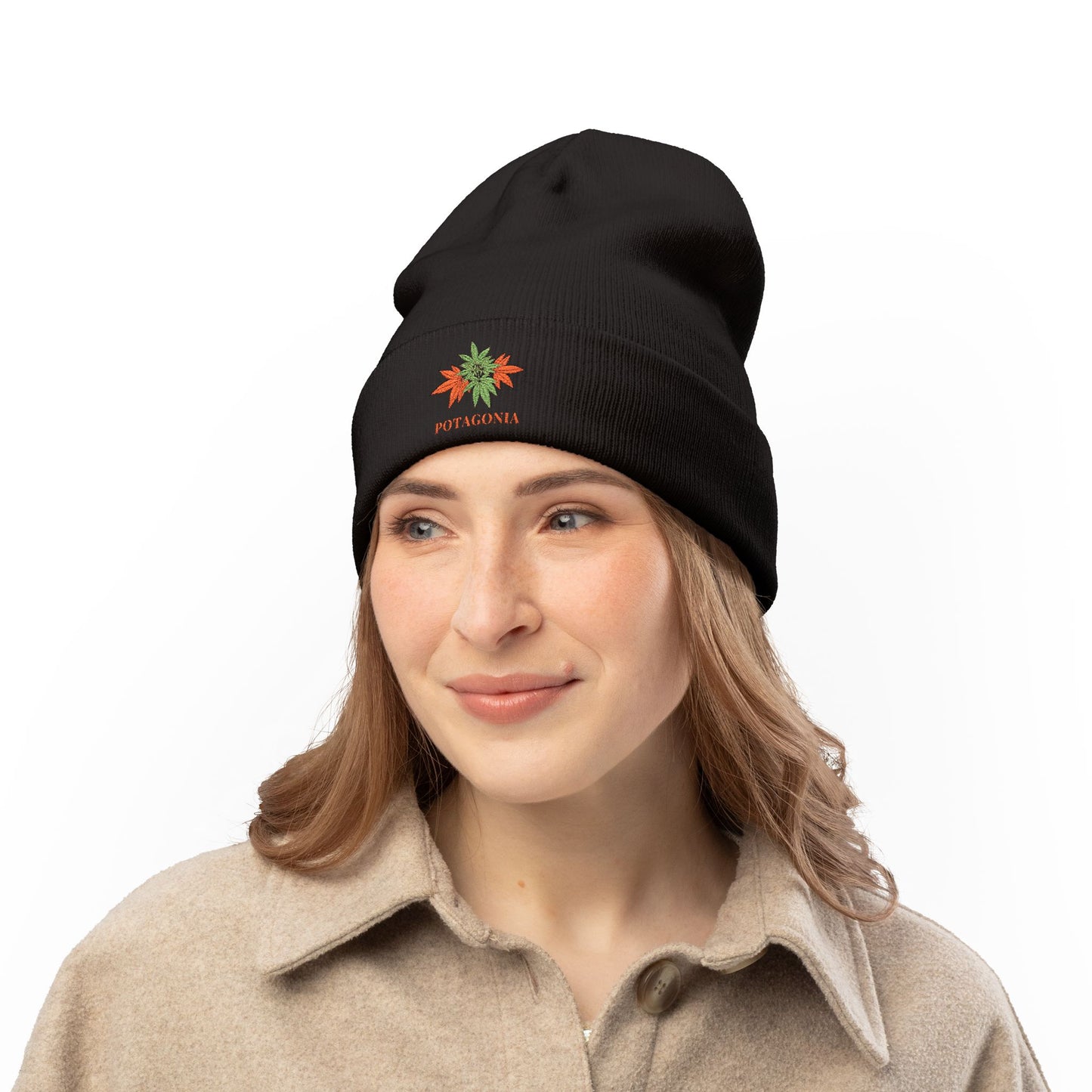 Potagonia Knit Beanie Orange Weed (Embroidery)Knit