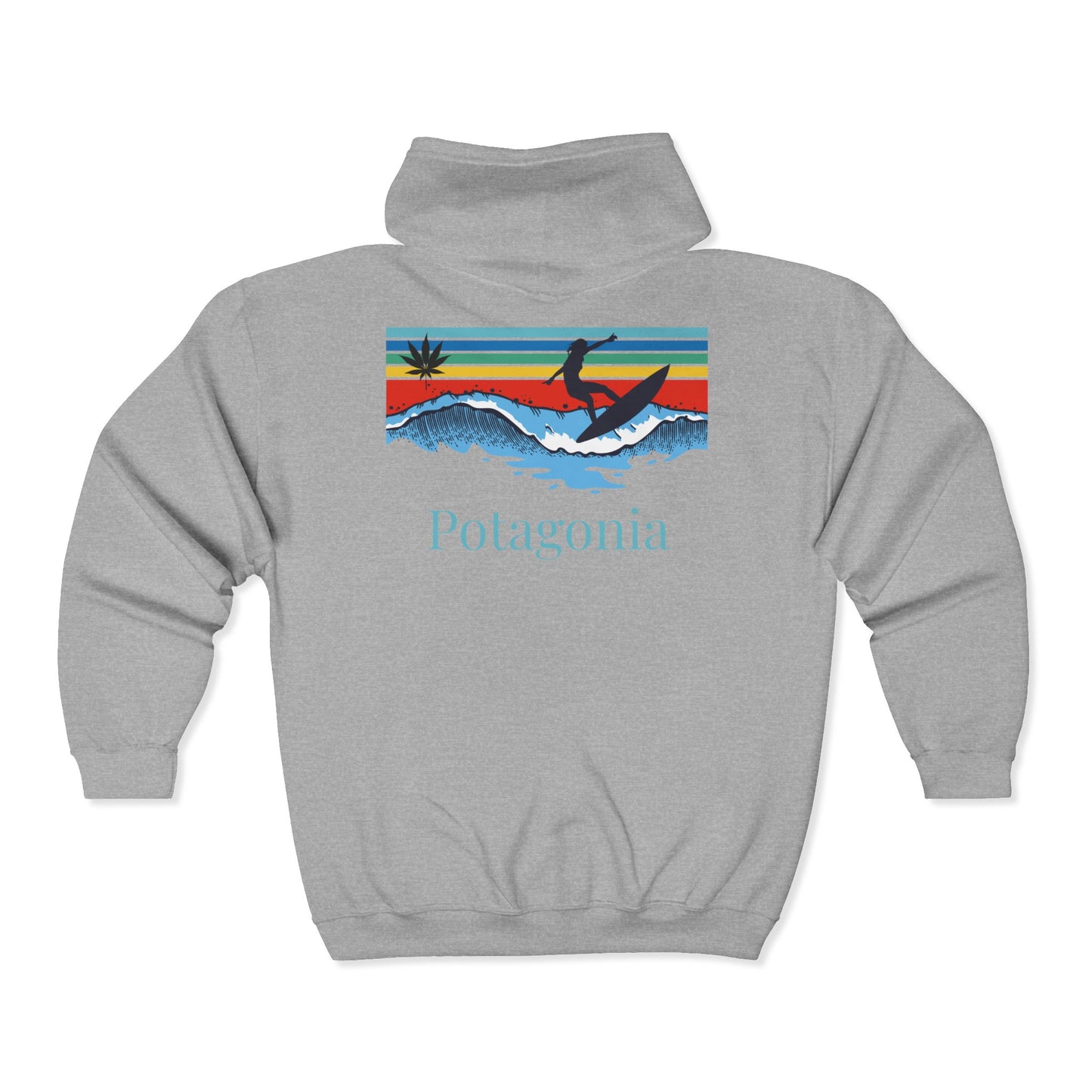 Potagonia Hooded Sweatshirt Surf Unisex Heavy Blend™ Full Zip
