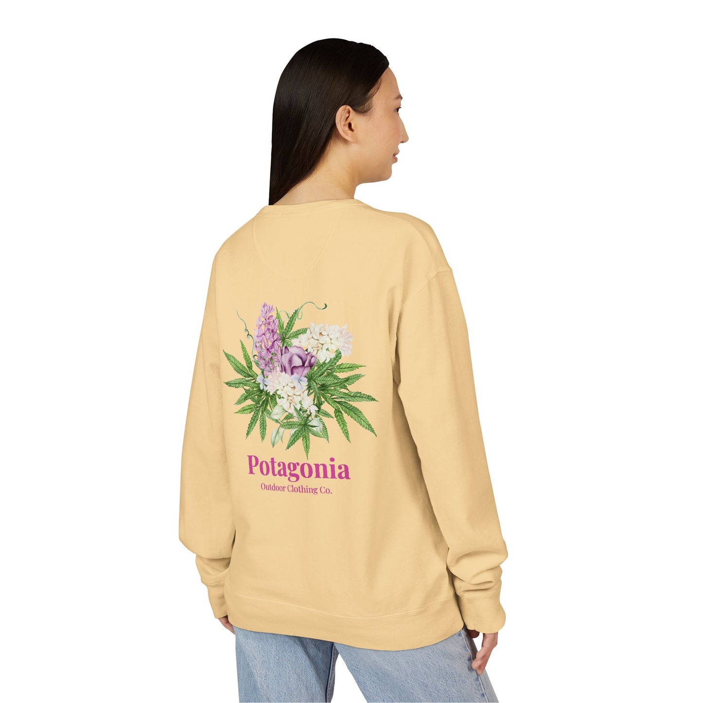 Potagonia Big Ass Sweatshirt Unisex Bouquet of Flowers  ComfortWash® Garment Dyed Crewneck Sweatshirt