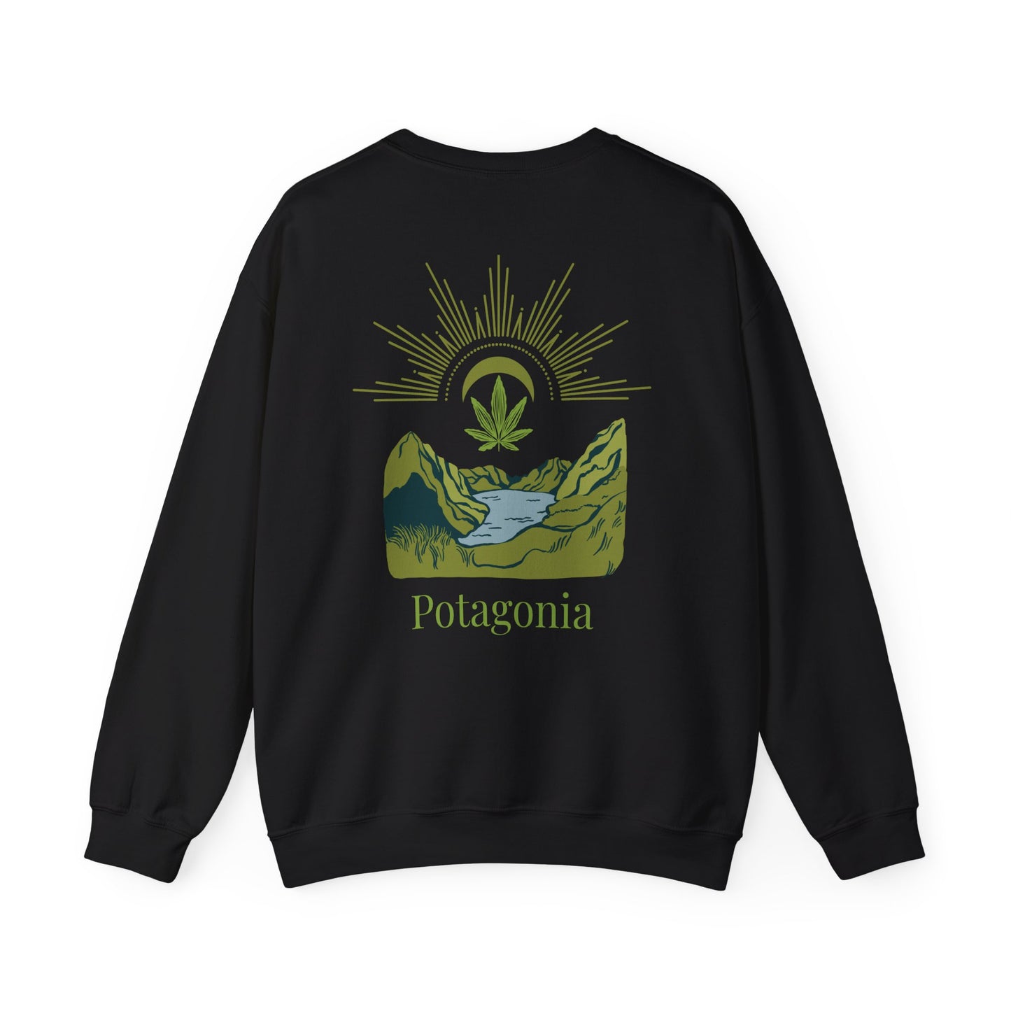Potagonia Big Ass Campfire Unisex Green Weed Meadow Heavy Blend™ Crewneck Sweatshirt