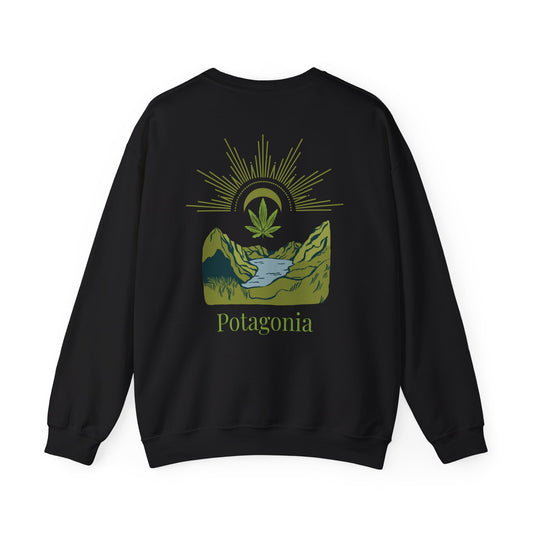 Potagonia Big Ass Campfire Unisex Green Weed Meadow Heavy Blend™ Crewneck Sweatshirt