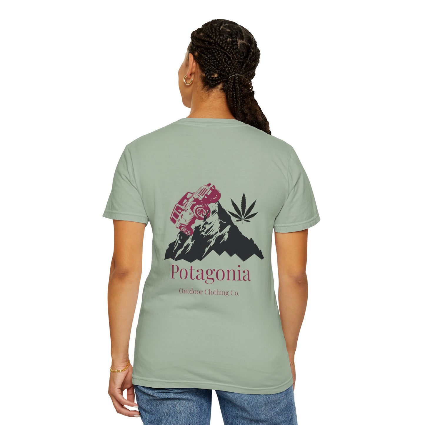 Potagonia Rung-Spun Cotton Jeep Climb Unisex Garment-Dyed T-shirt