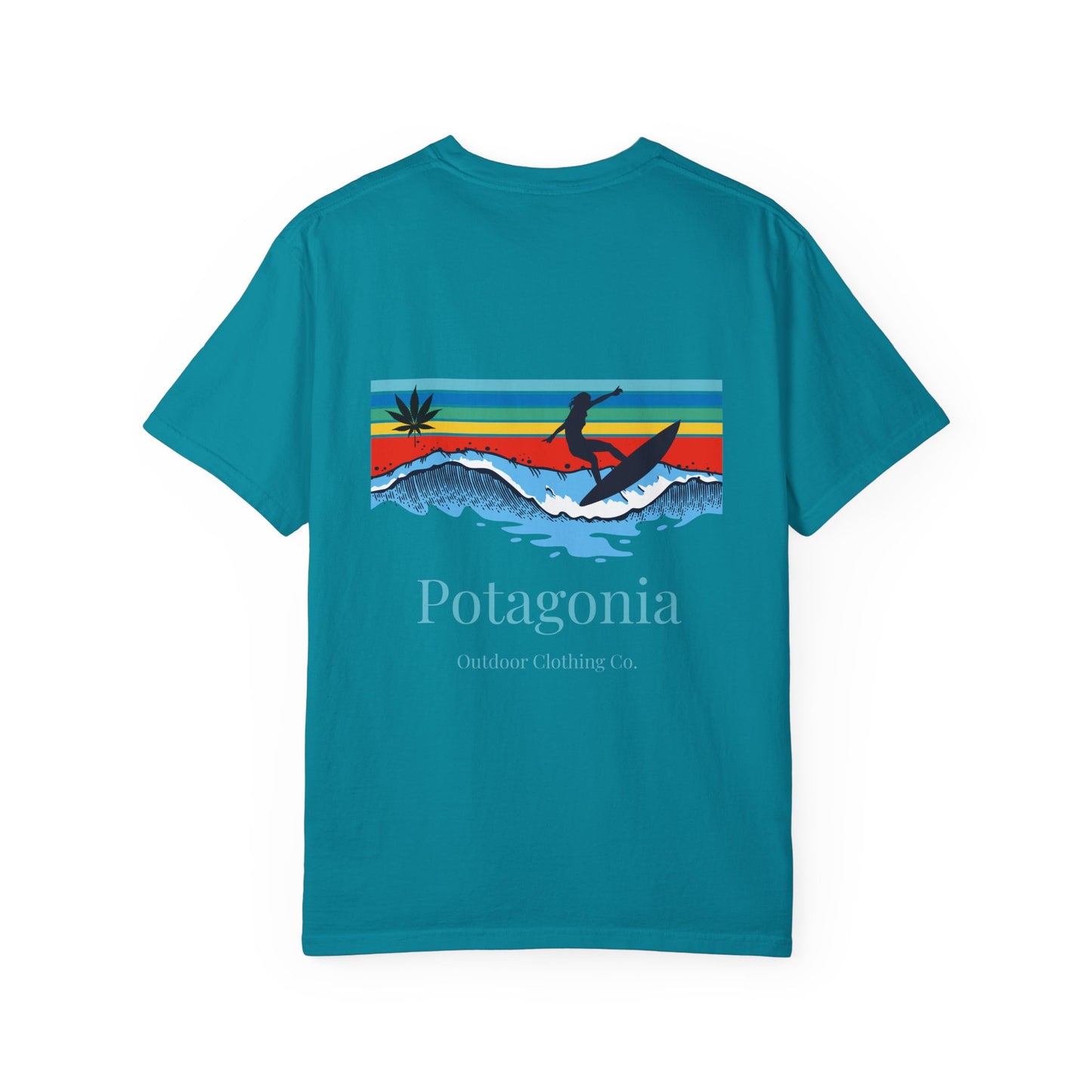 Potagonia Rung-Spun Cotton Surfs Up Unisex Garment-Dyed T-shirt