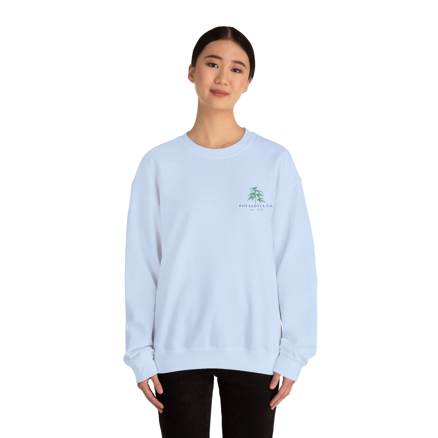 Potagonia Big Ass Campfire Embroidered Tall Logo Unisex Heavy Blend™ Crewneck Sweatshirt