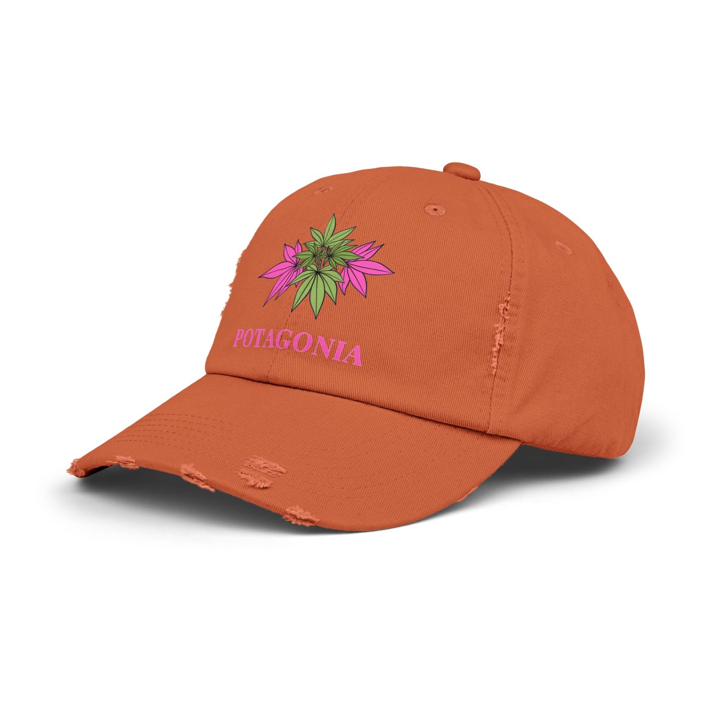 Potagonia Girl Pink Weed Distressed Cap