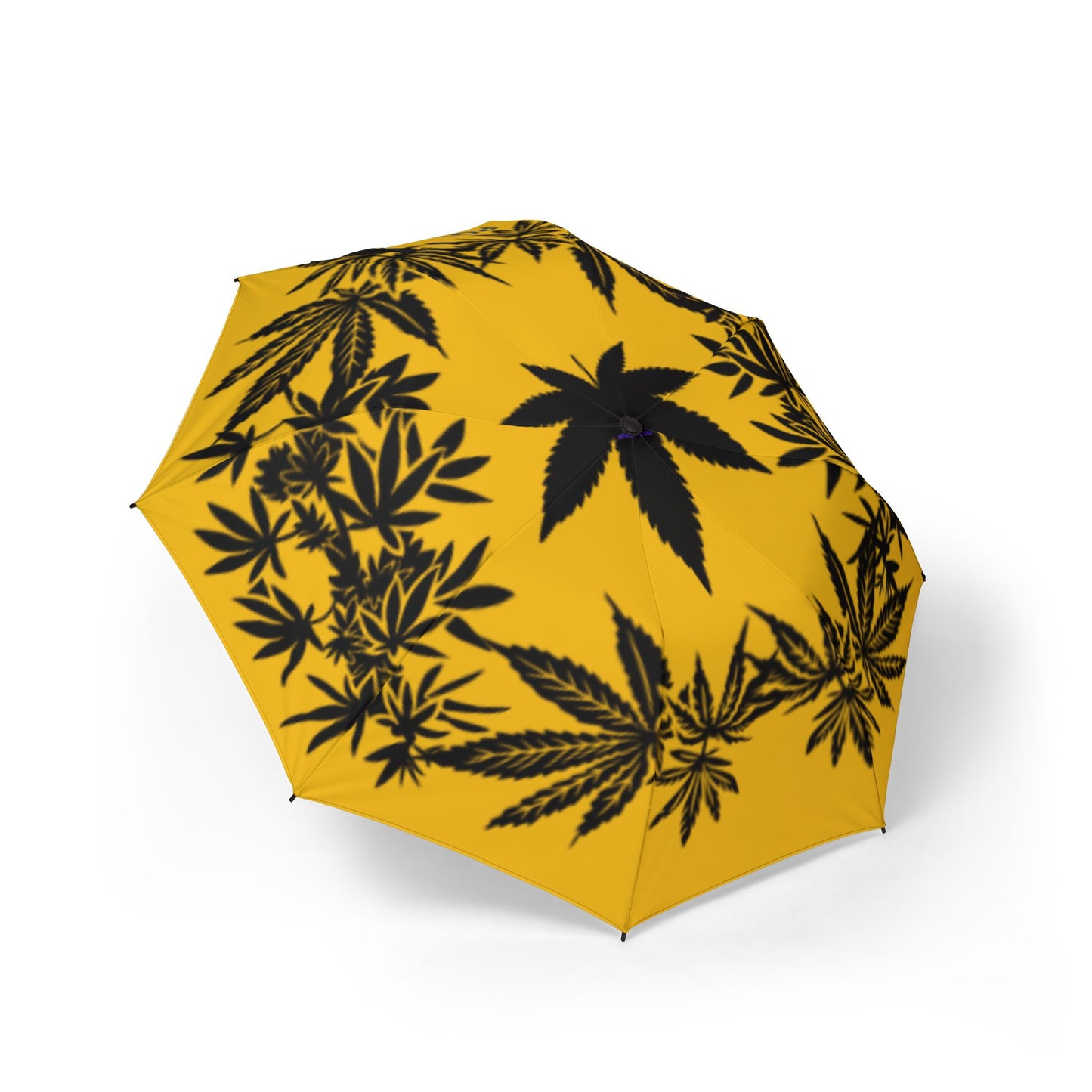 Potagonia Umbrella Black and Yellow Weed Semi-Automatic Foldable
