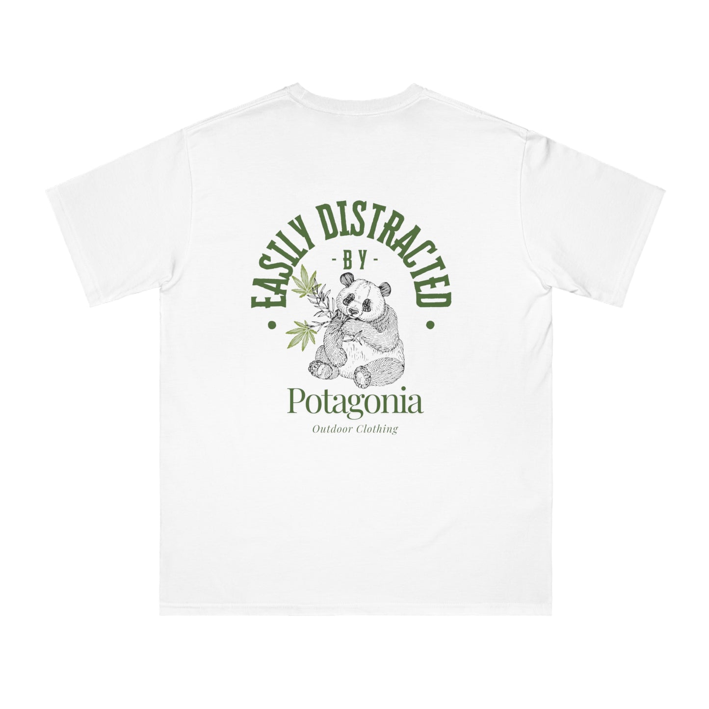 Potagonia Organic Unisex Easily Distracted Panda Classic T-Shirt