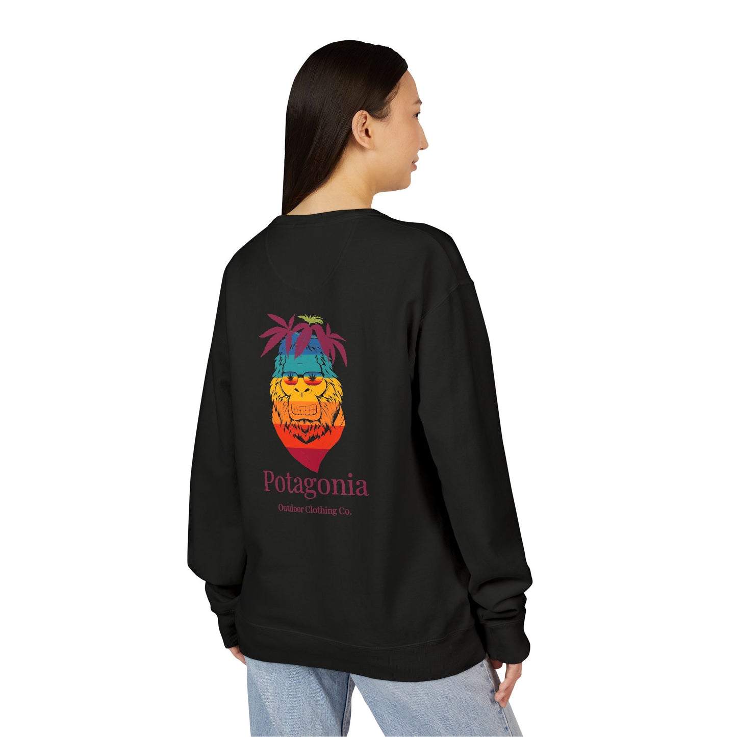 Potagonia Big Ass Camp fire Sunrise Meh-Teh Sweatshirt Unisex ComfortWash® Garment Dyed Crewneck Sweatshirt