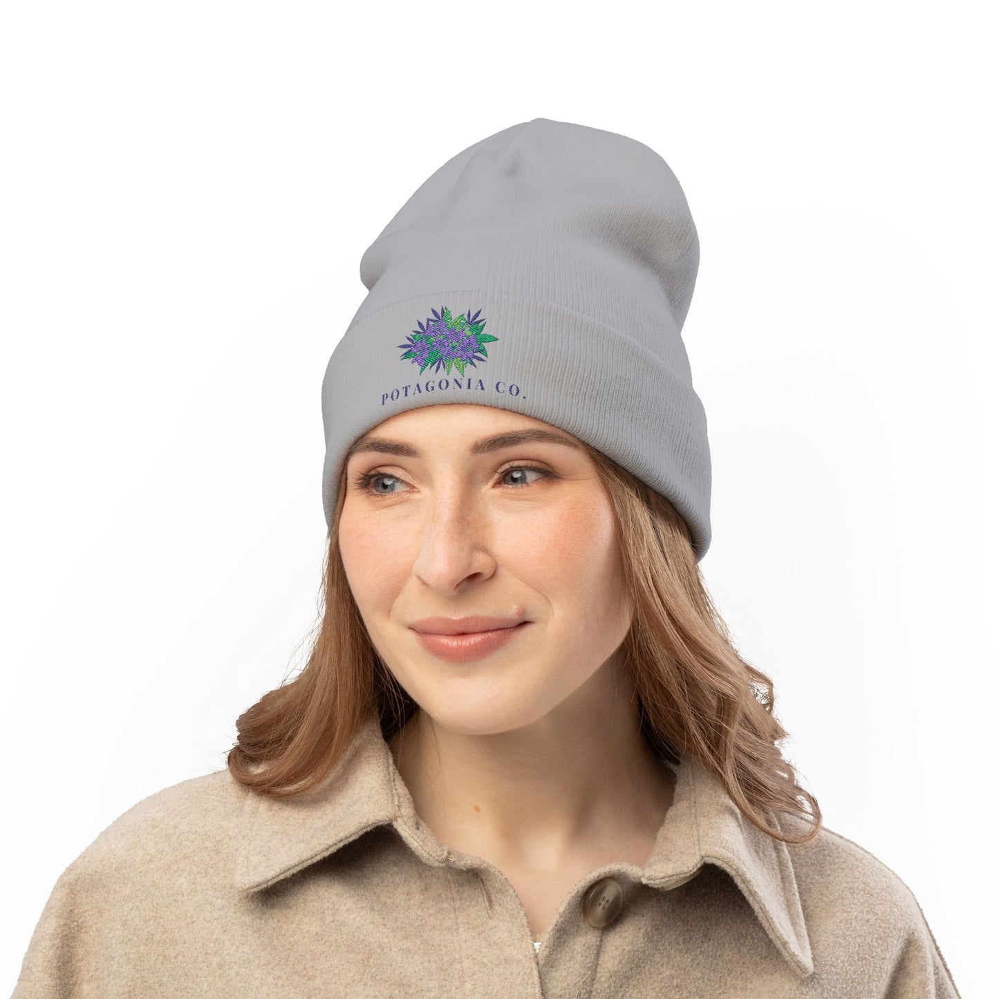 Potagonia Knit Beanie Purple Weed (Embroidery)