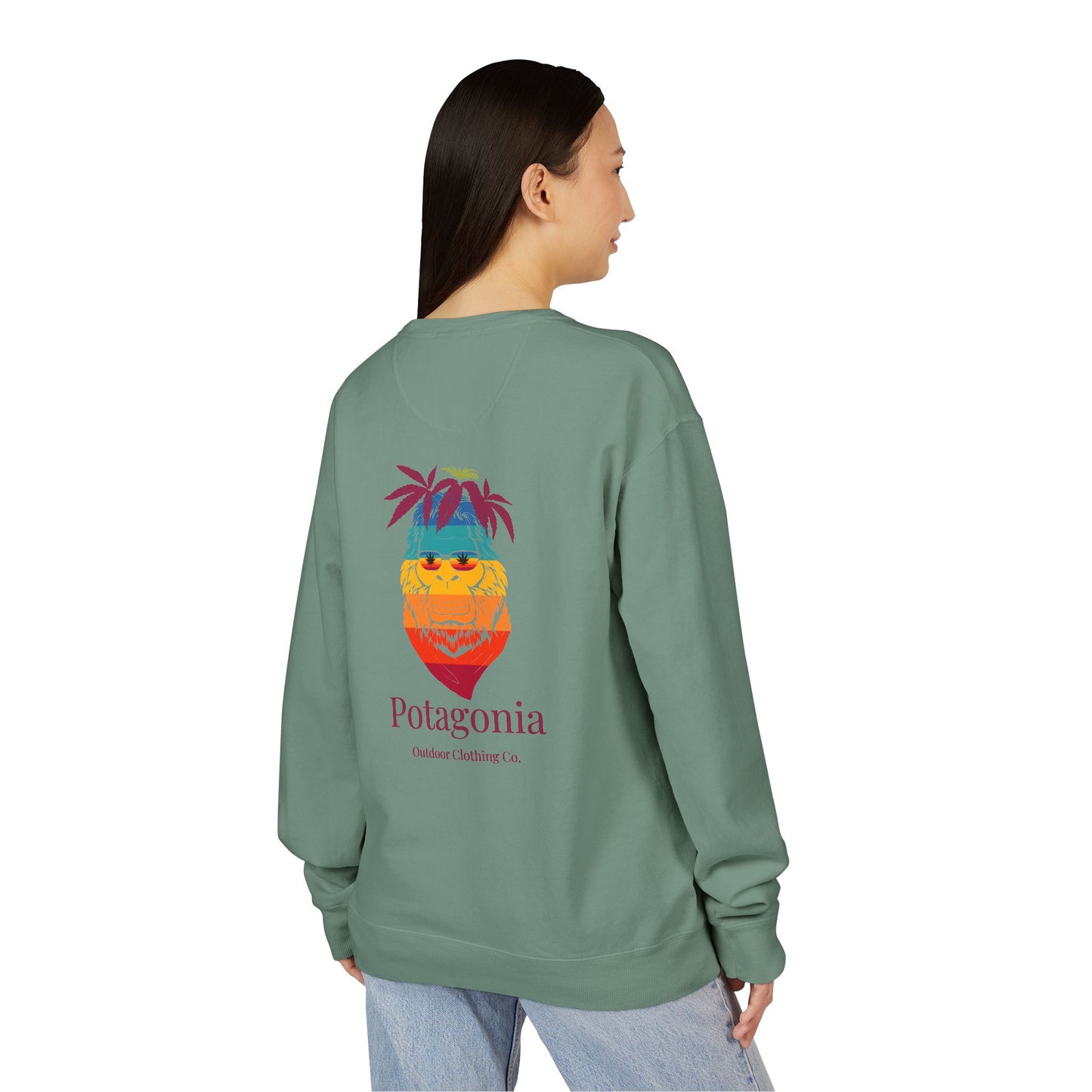 Potagonia Big Ass Camp fire Sunrise Meh-Teh Sweatshirt Unisex ComfortWash® Garment Dyed Crewneck Sweatshirt