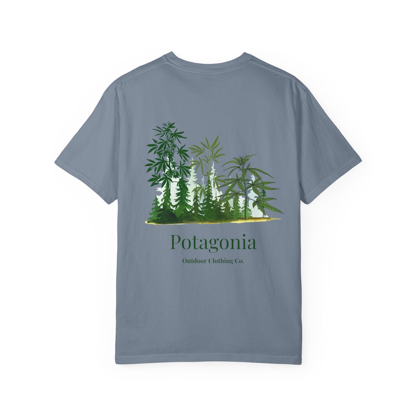 Potagonia Rung-Spun Cotton Unisex Green Grass Garment-Dyed T-shirt
