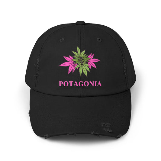 Potagonia Girl Pink Weed Distressed Cap