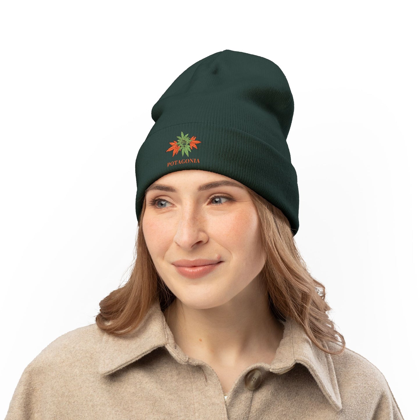 Potagonia Knit Beanie Orange Weed (Embroidery)Knit