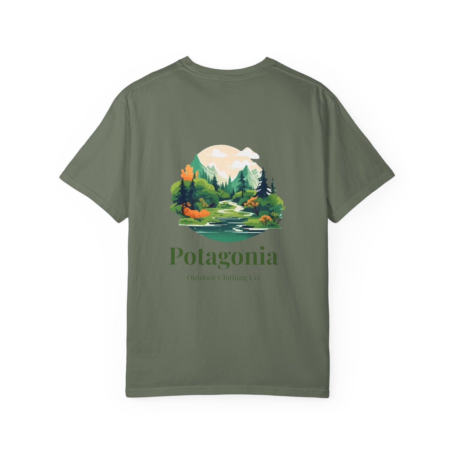 Potagonia Rung-Spun Cotton Green Meadows  Unisex Garment-Dyed T-shirt