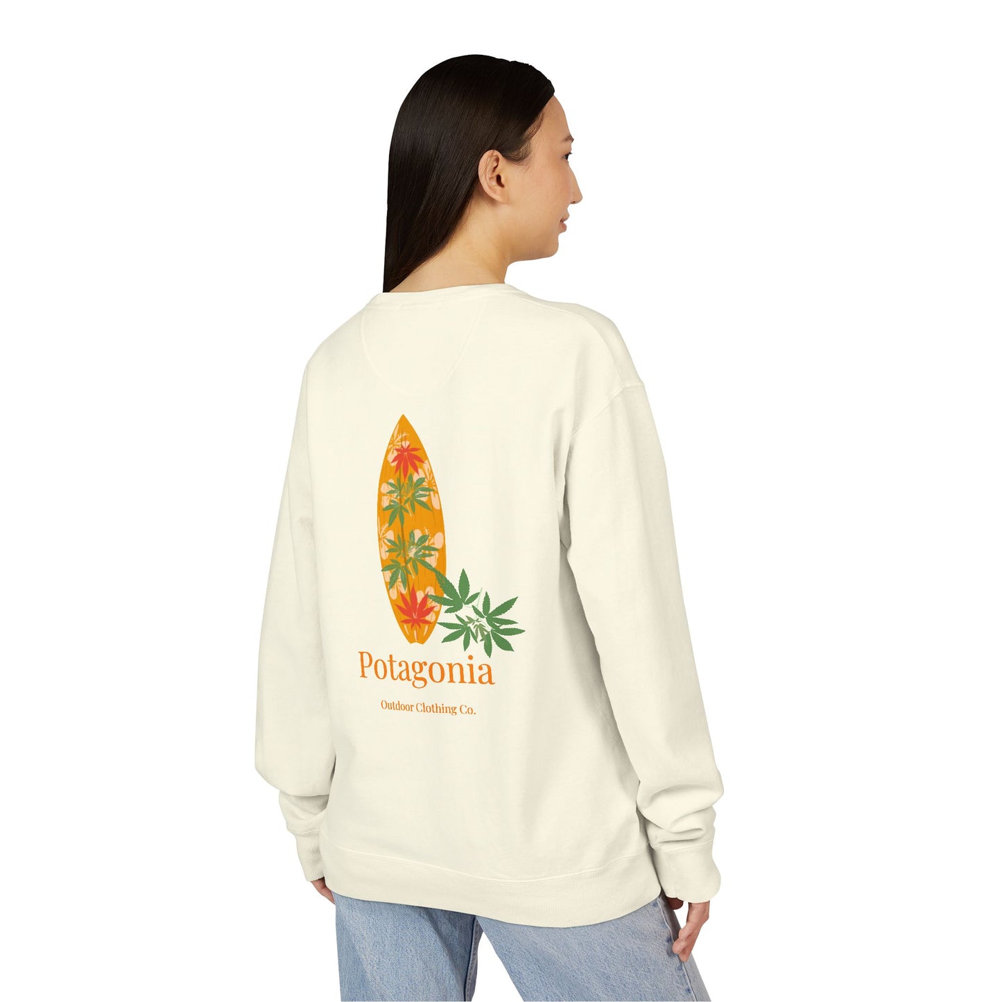 Potagonia Big Ass The Drew Surf Sweatshirt Unisex ComfortWash® Garment Dyed Crewneck Sweatshirt