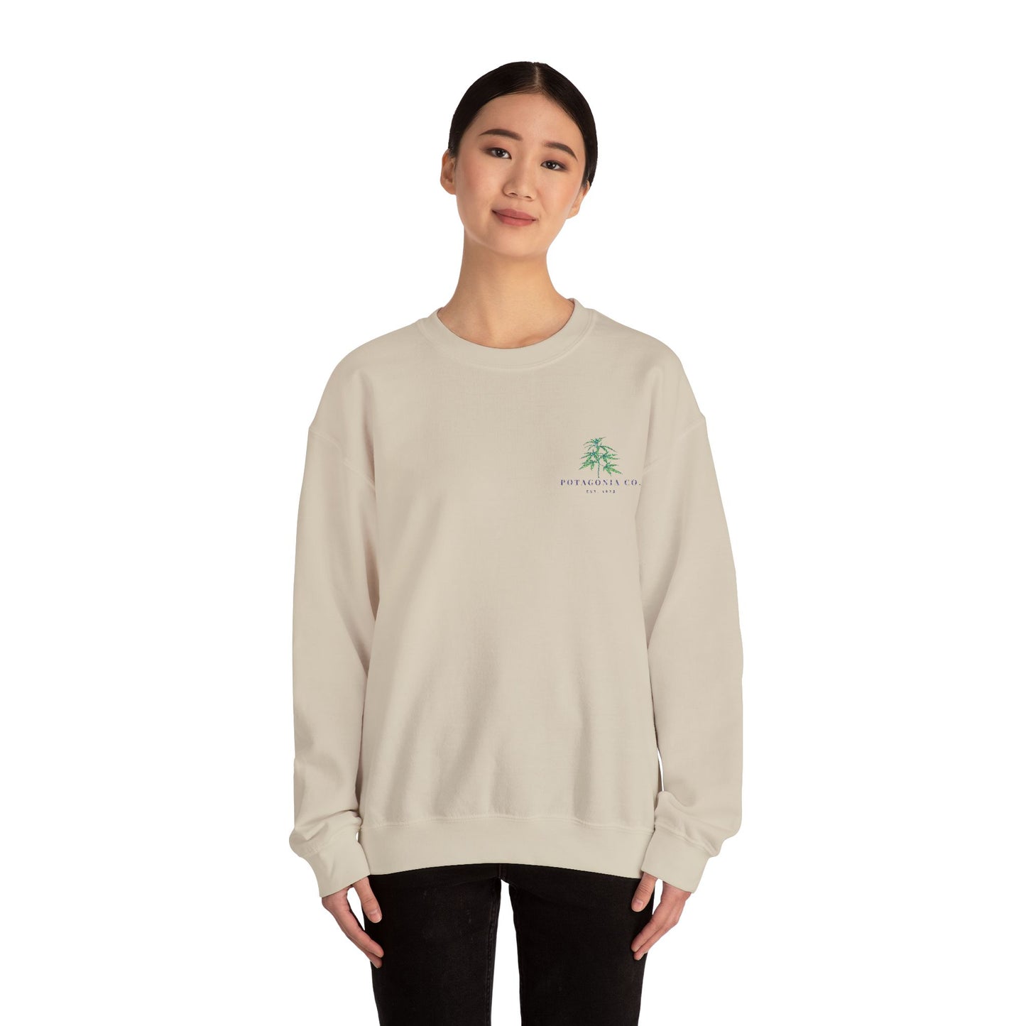 Potagonia Big Ass Campfire Embroidered Tall Logo Unisex Heavy Blend™ Crewneck Sweatshirt
